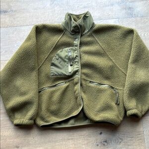 Cozy Olive Green Kids Fleece Jacket